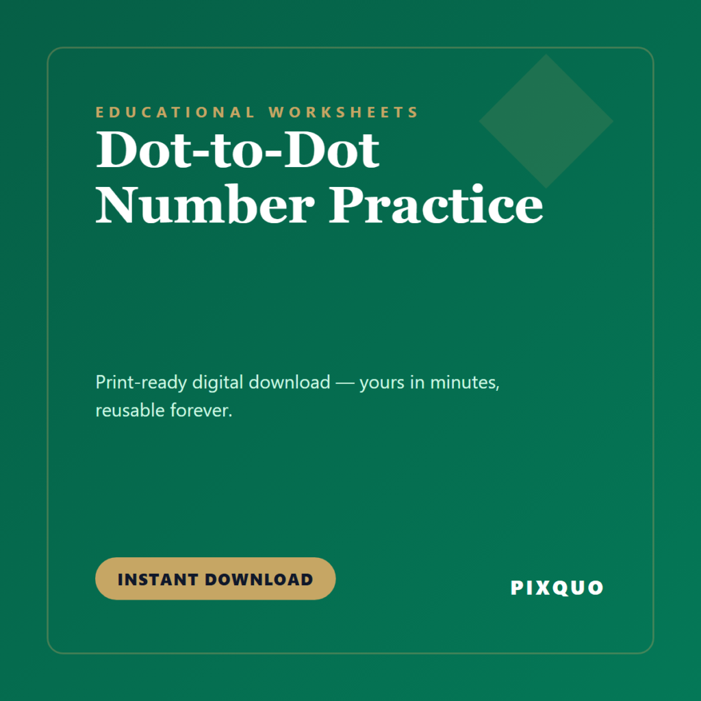 Dot-to-Dot Number Practice — printable digital download