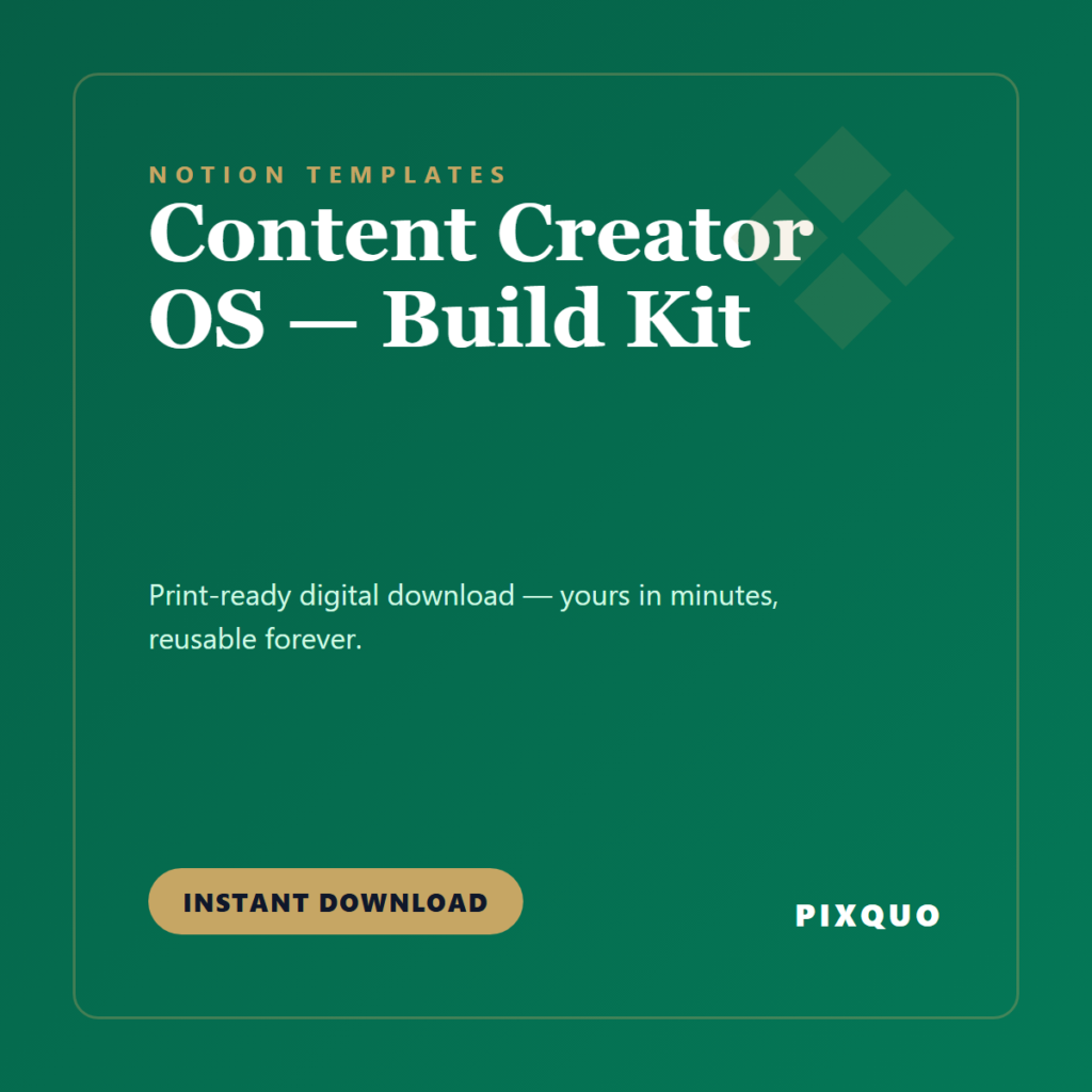 Content Creator OS — Build Kit — printable digital download