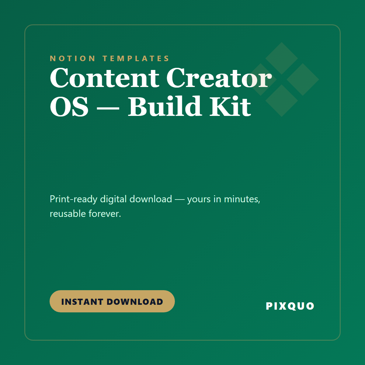 Content Creator OS — Build Kit — printable digital download