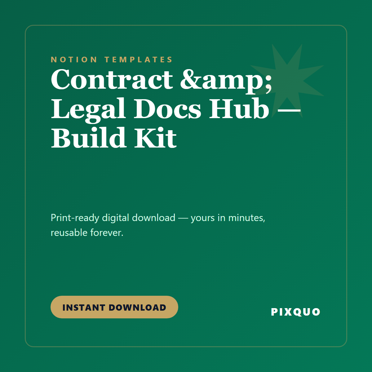 Contract & Legal Docs Hub — Build Kit — printable digital download