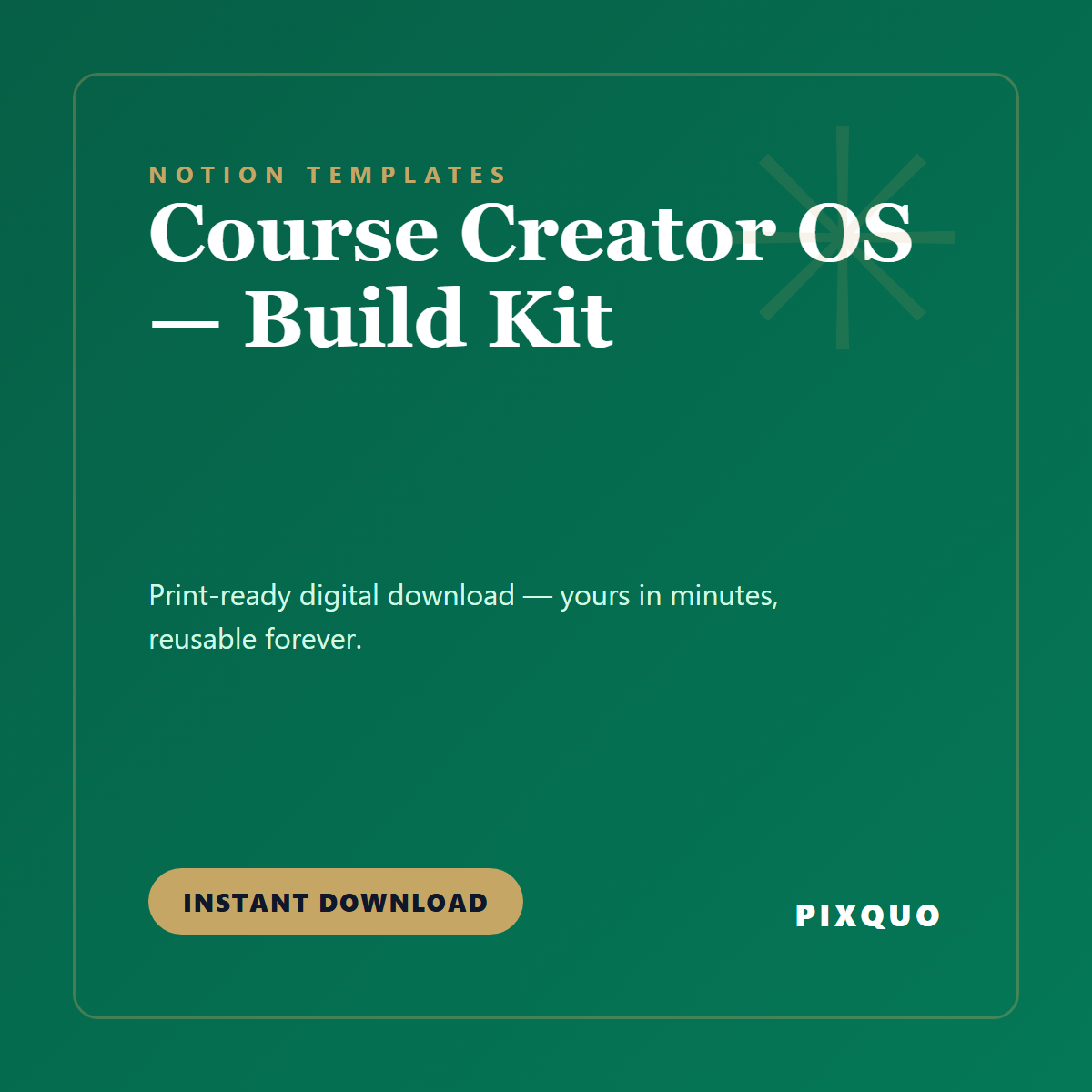 Course Creator OS — Build Kit — printable digital download