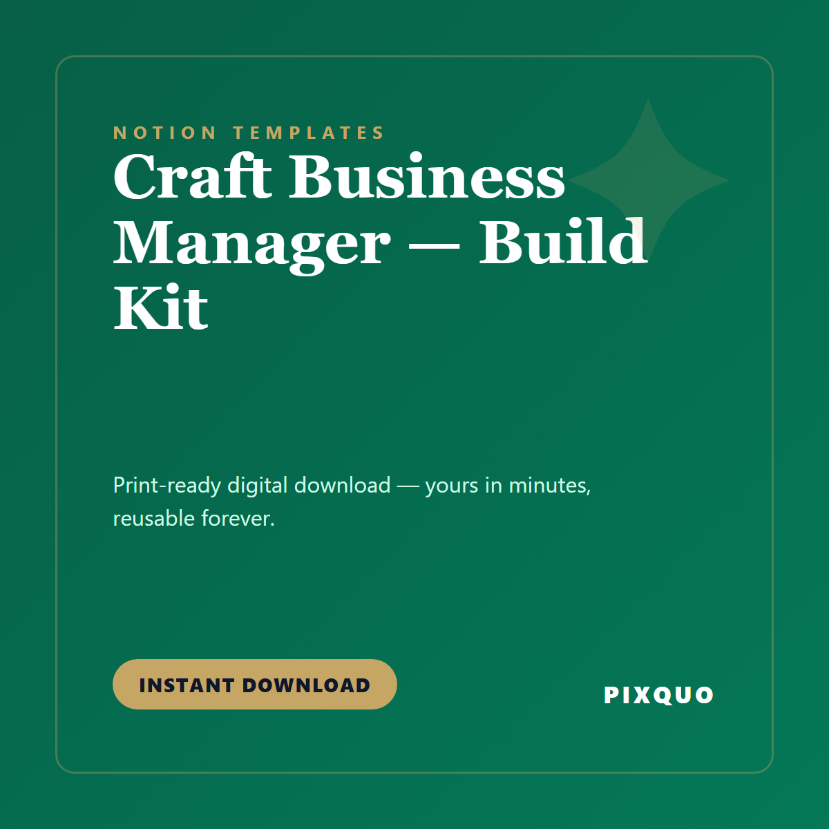 Craft Business Manager — Build Kit — printable digital download