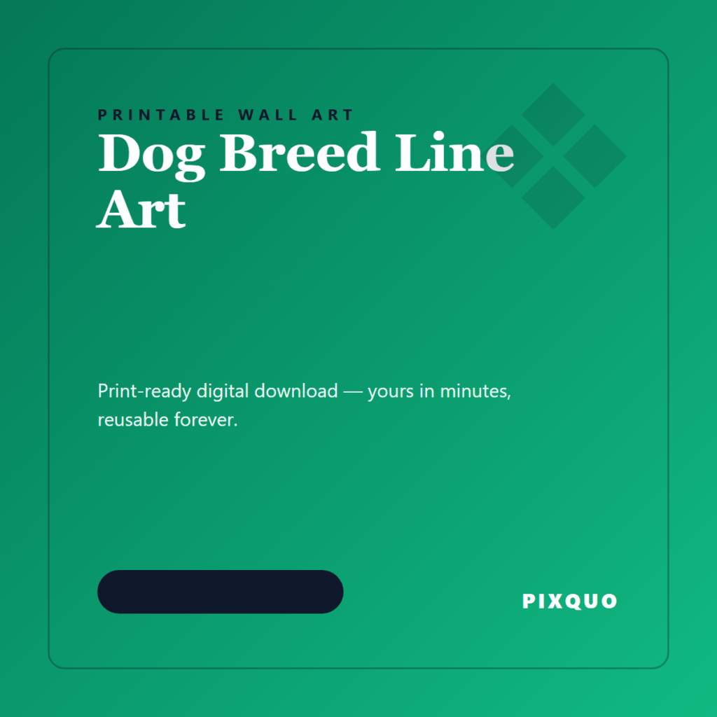 Dog Breed Line Art — printable digital download