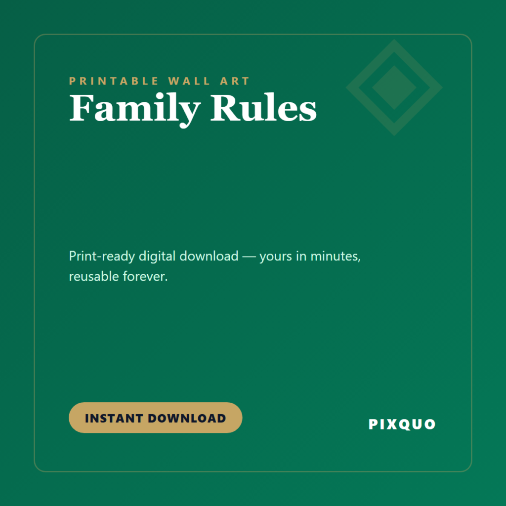 Family Rules — printable digital download
