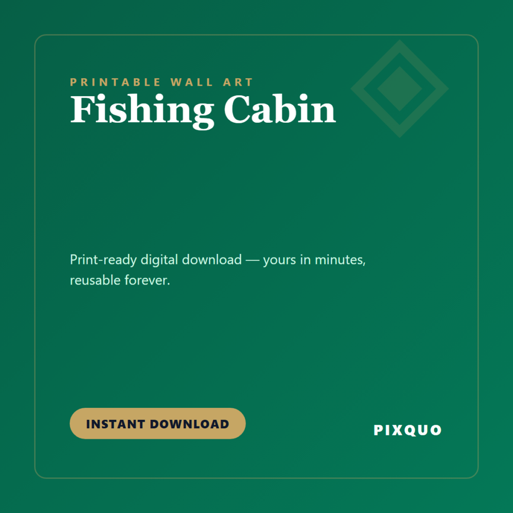 Fishing Cabin — printable digital download