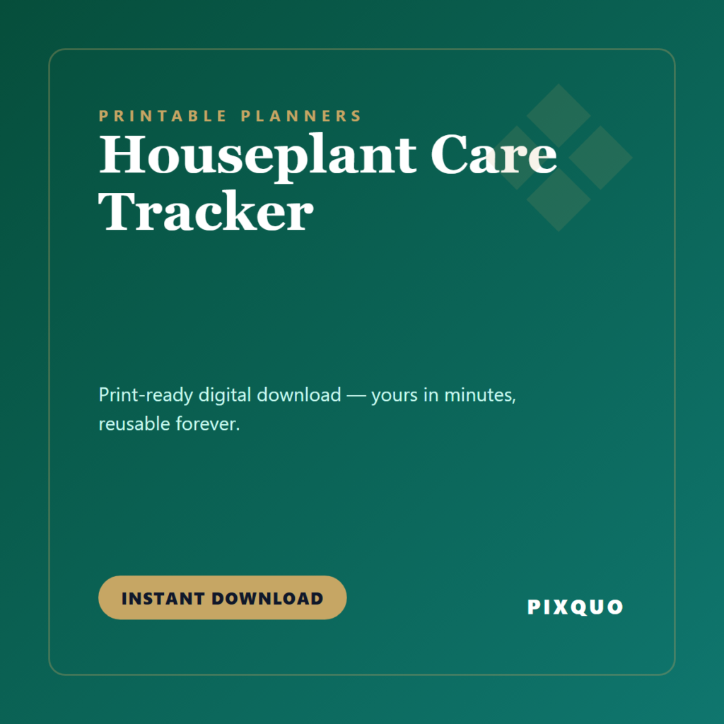 Houseplant Care Tracker — printable digital download