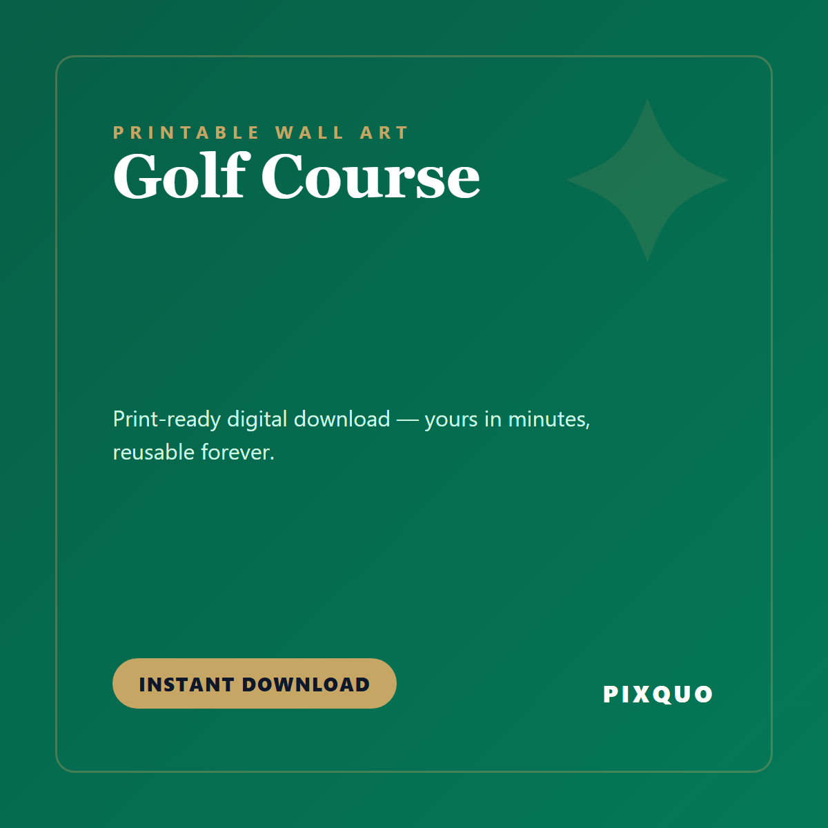 Golf Course — printable digital download