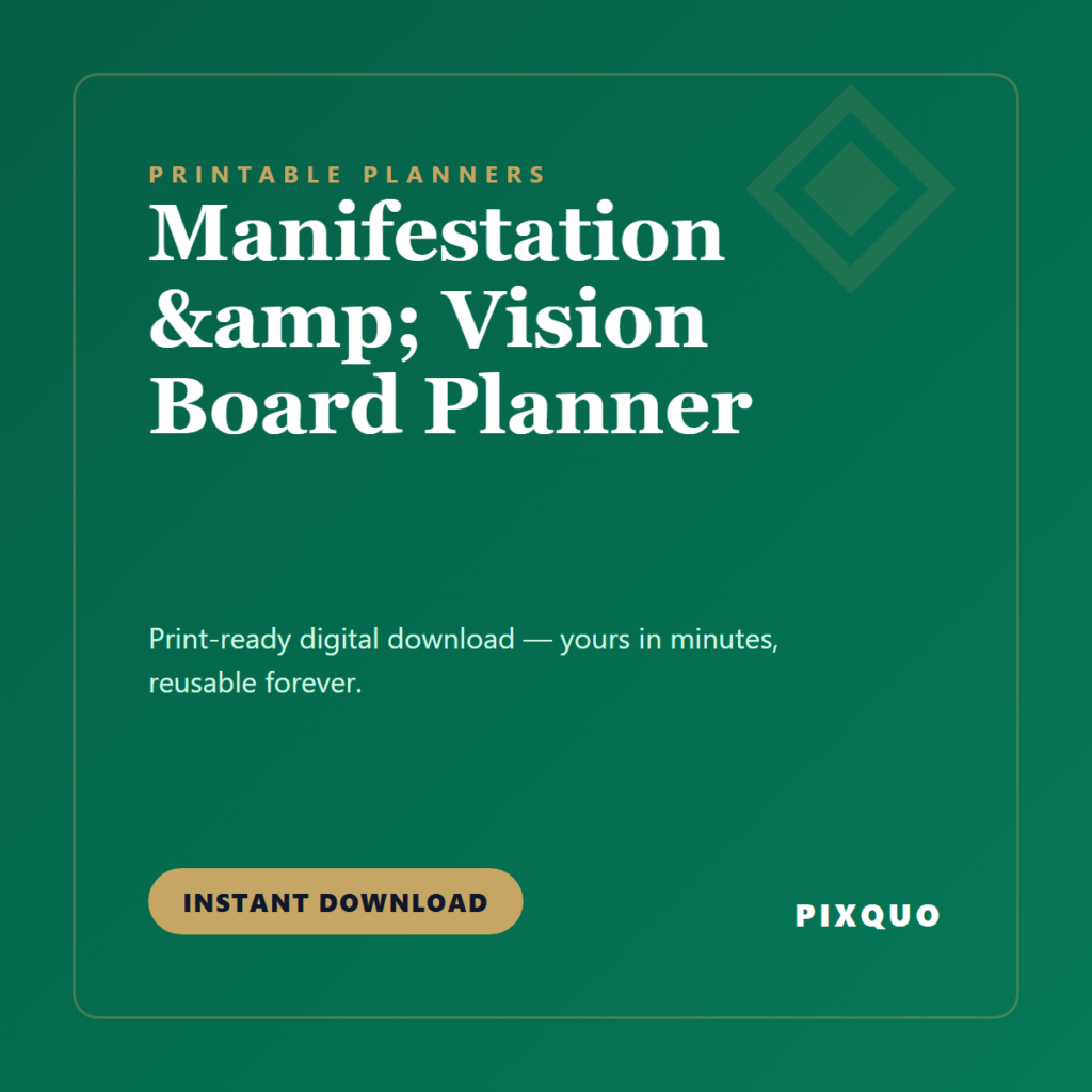 Manifestation & Vision Board Planner — printable digital download