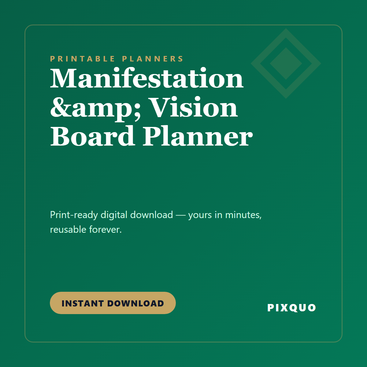Manifestation & Vision Board Planner — printable digital download
