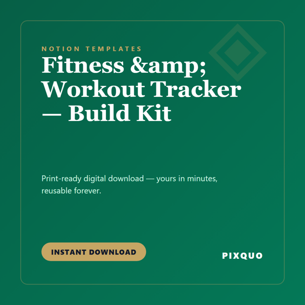 Fitness & Workout Tracker — Build Kit — printable digital download