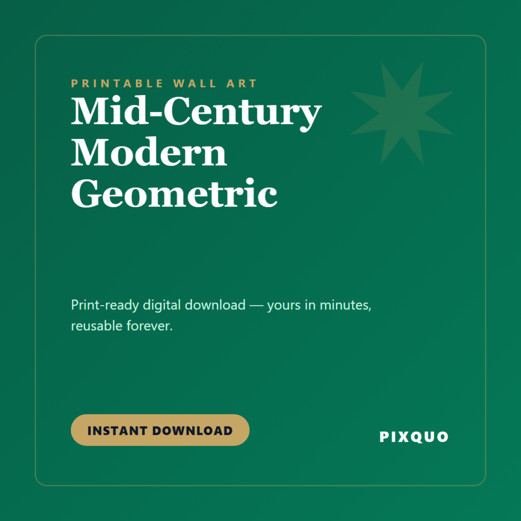 Mid-Century Modern Geometric — printable digital download
