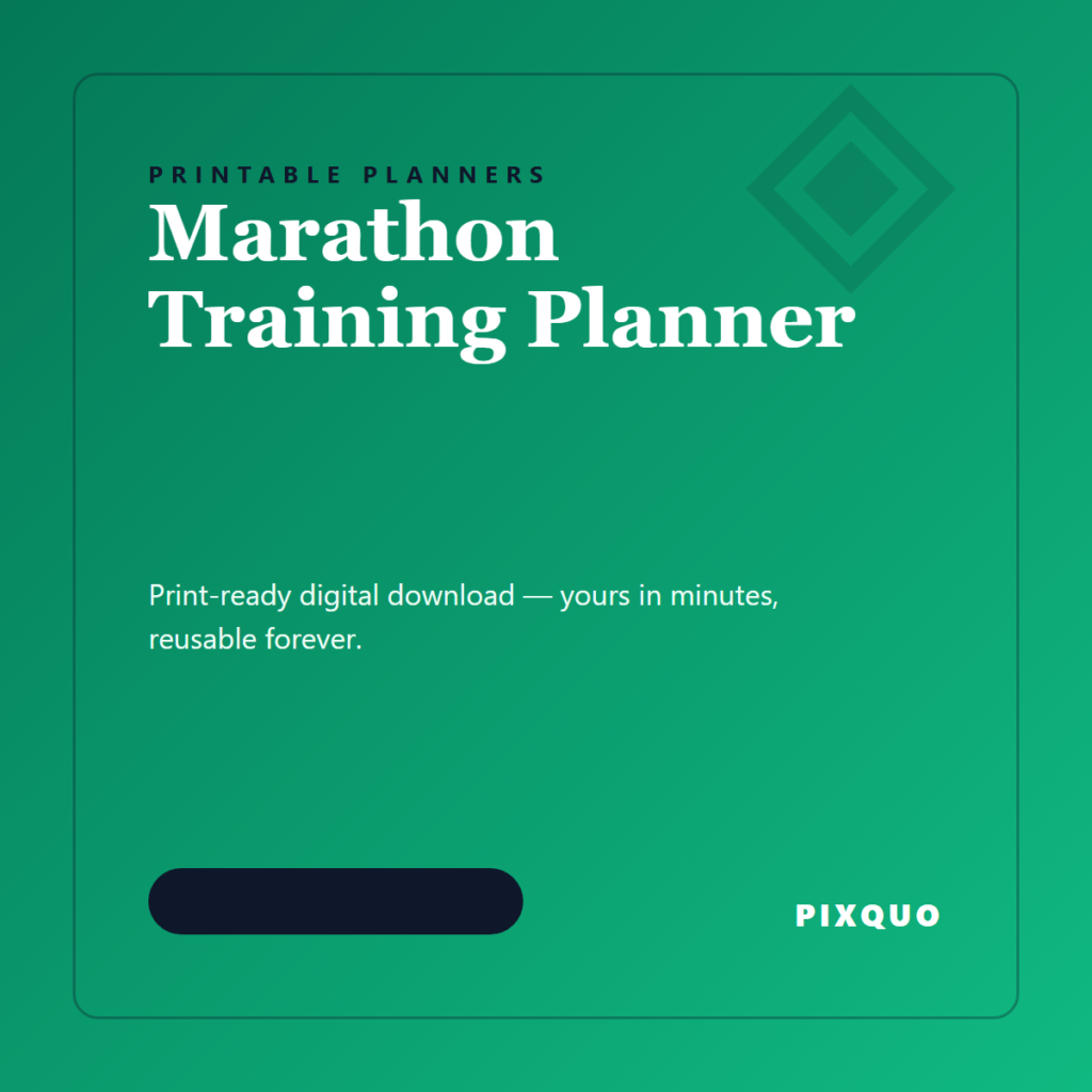 Marathon Training Planner — printable digital download