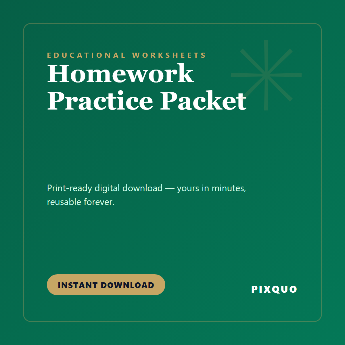 Homework Practice Packet — printable digital download