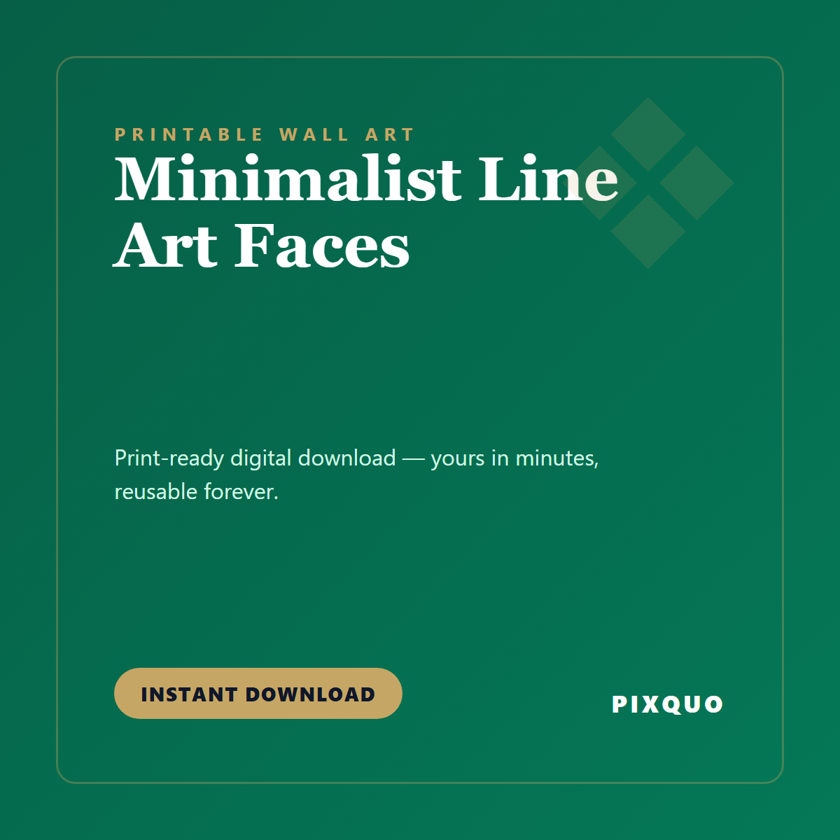 Minimalist Line Art Faces — printable digital download
