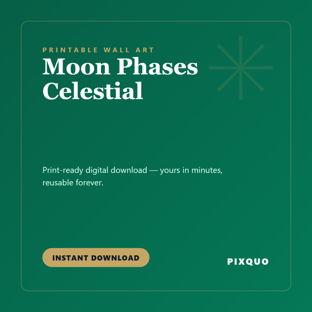 Moon Phases Celestial — printable digital download