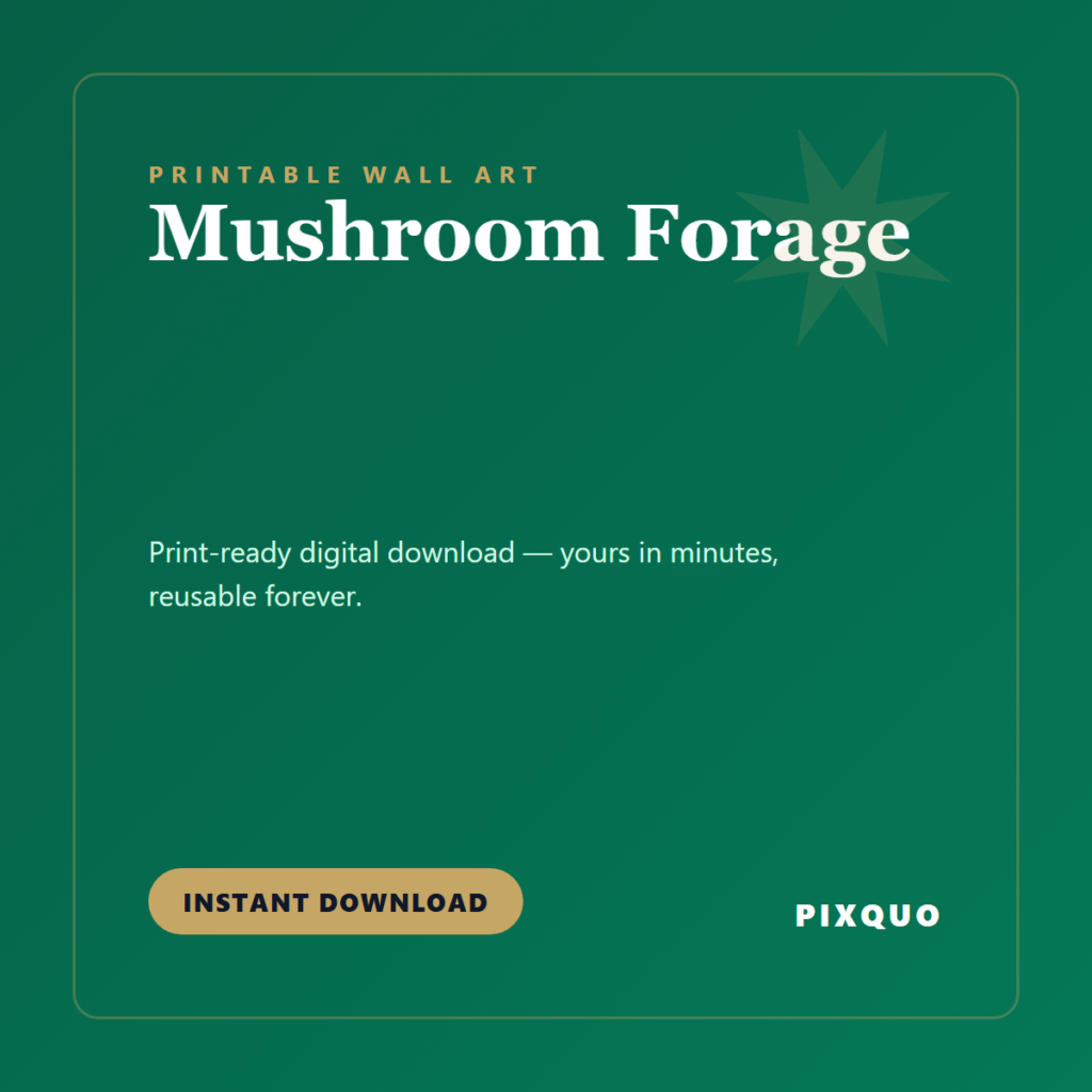 Mushroom Forage — printable digital download