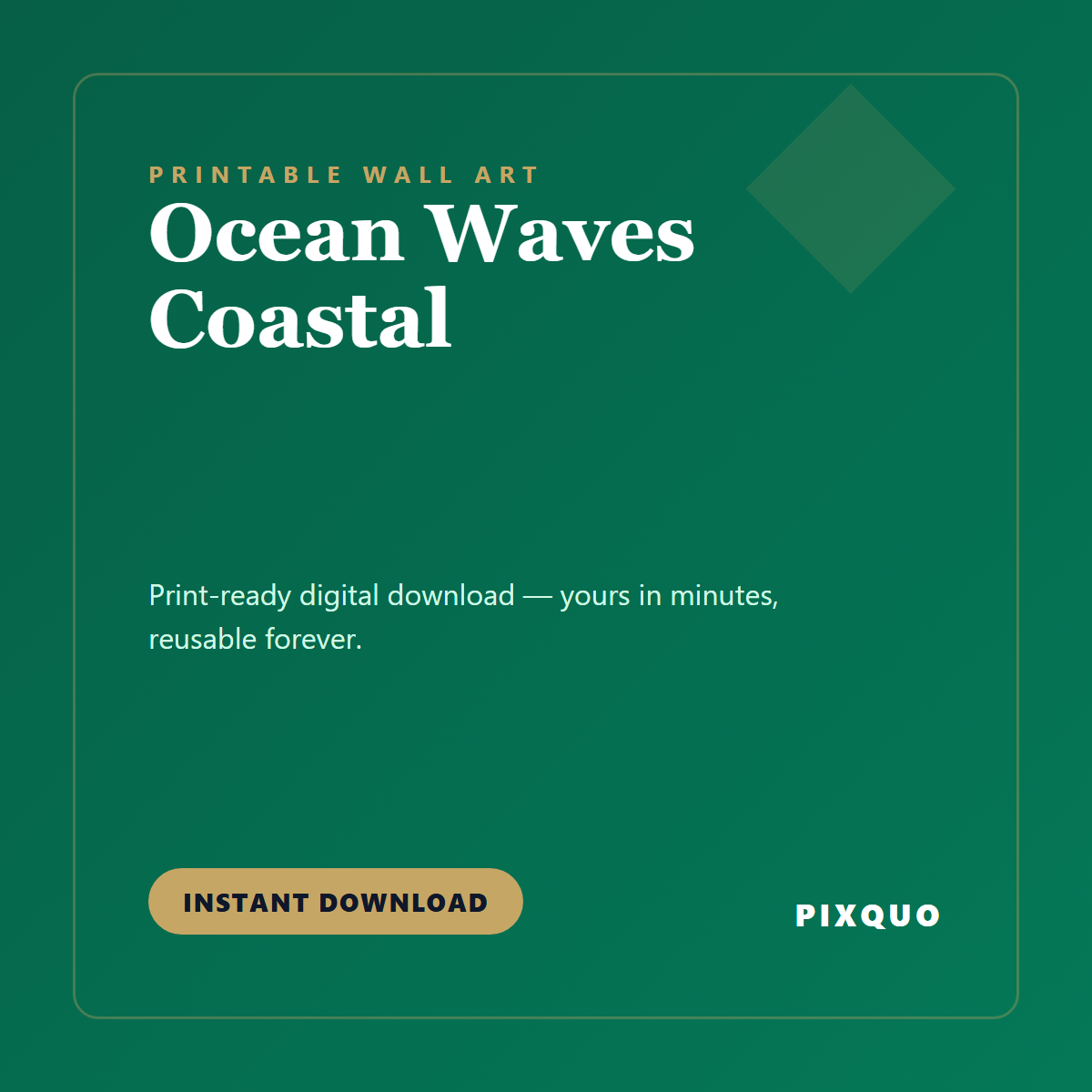 Ocean Waves Coastal — printable digital download