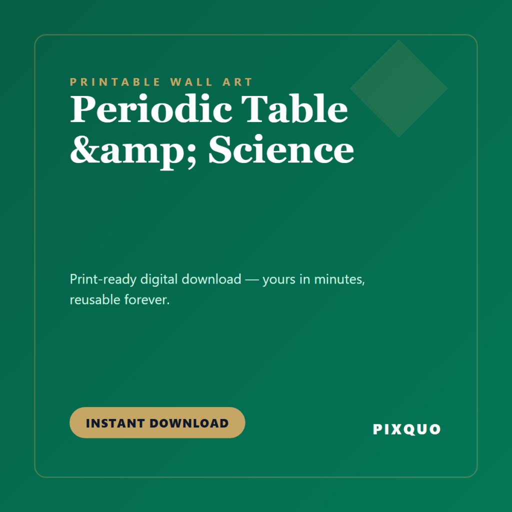Periodic Table & Science — printable digital download