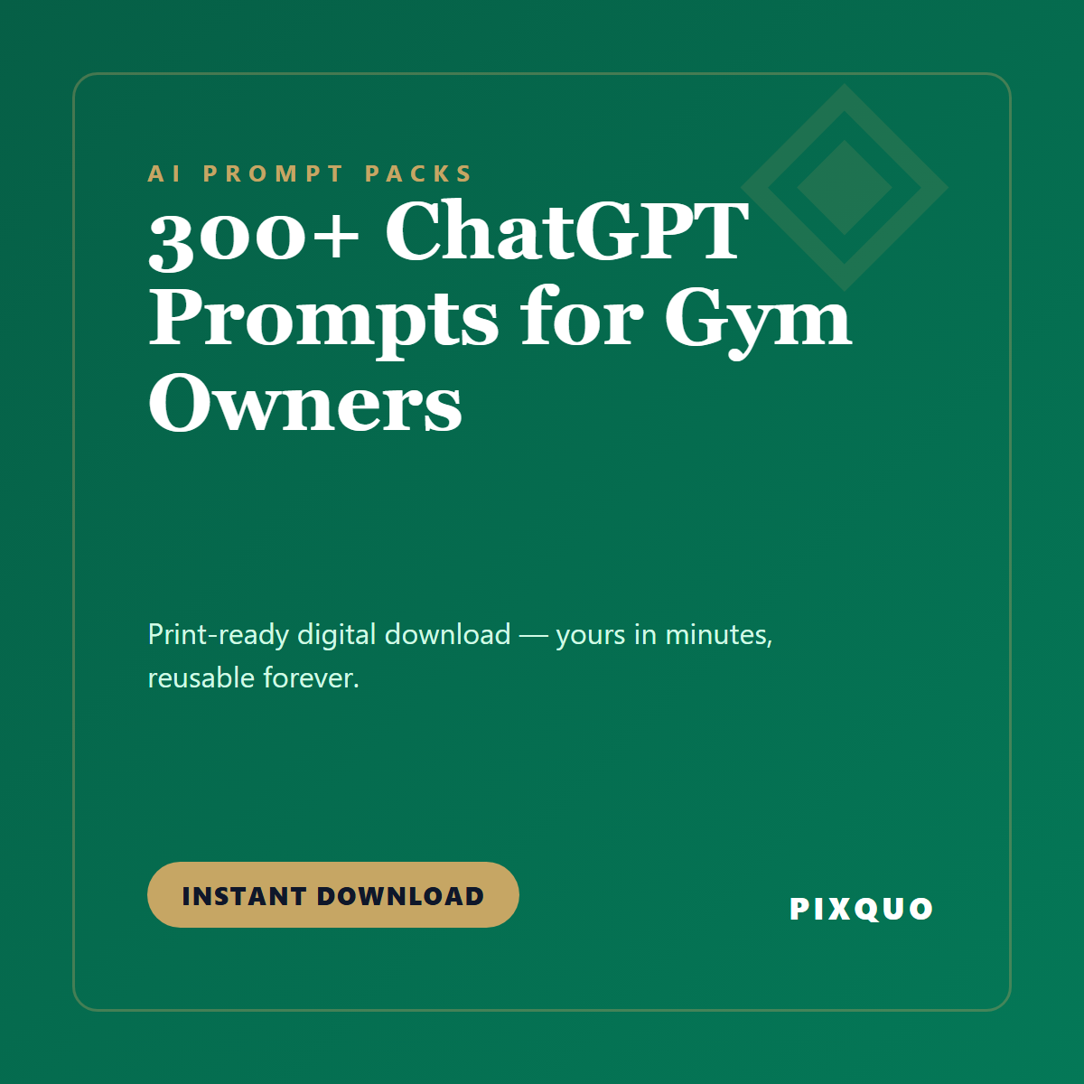 300+ ChatGPT Prompts for Gym Owners — printable digital download