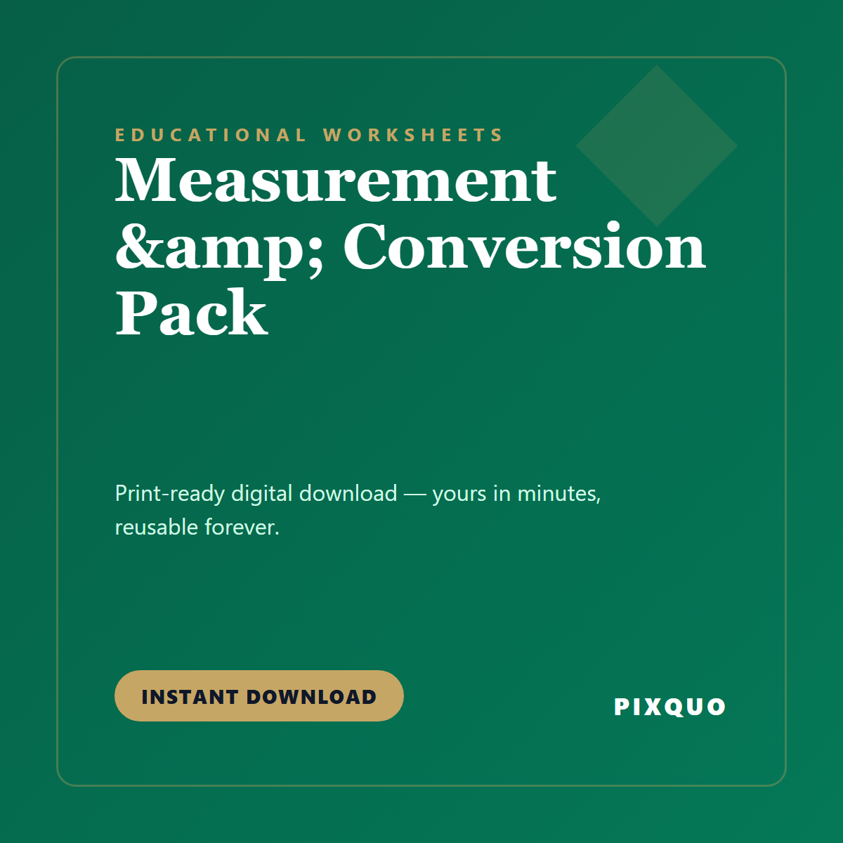 Measurement & Conversion Pack — printable digital download