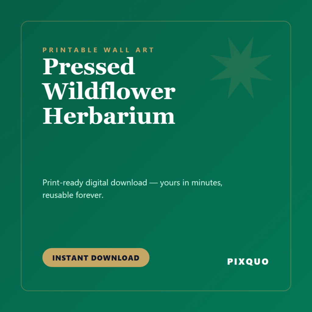 Pressed Wildflower Herbarium — printable digital download