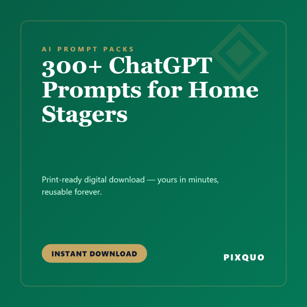 300+ ChatGPT Prompts for Home Stagers — printable digital download