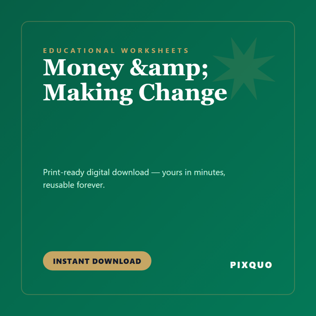 Money & Making Change — printable digital download