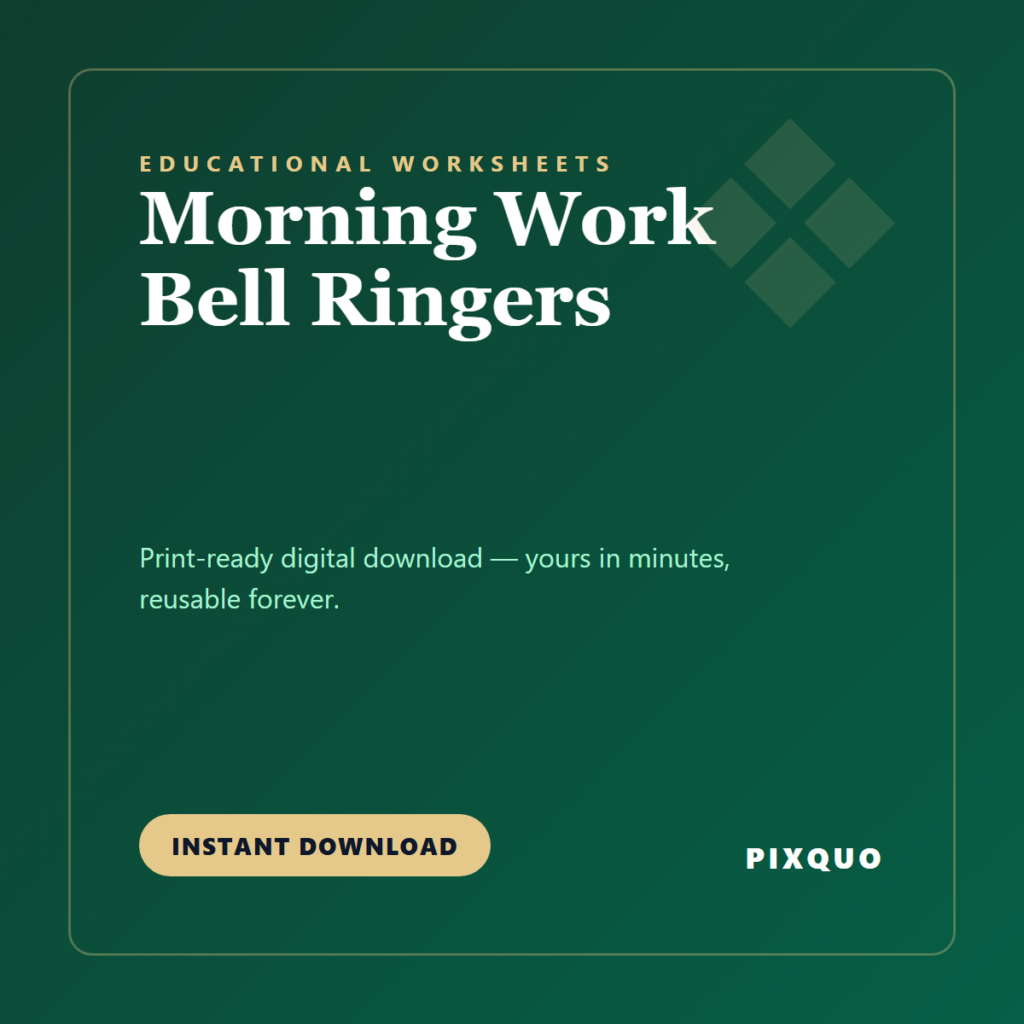 Morning Work Bell Ringers — printable digital download