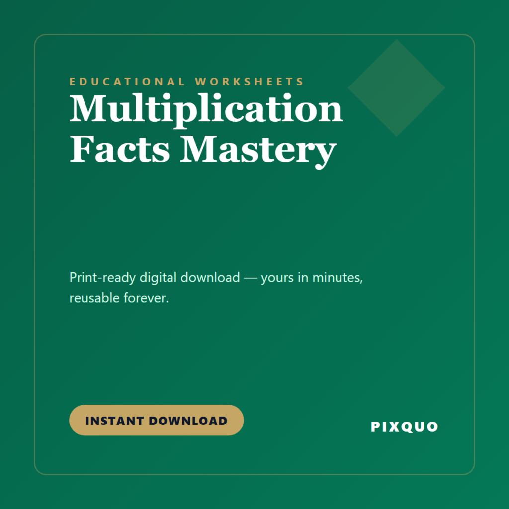 Multiplication Facts Mastery — printable digital download