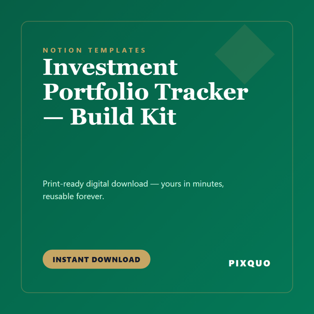 Investment Portfolio Tracker — Build Kit — printable digital download