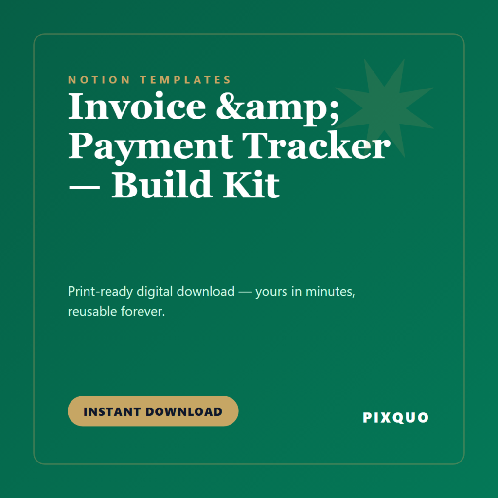 Invoice & Payment Tracker — Build Kit — printable digital download