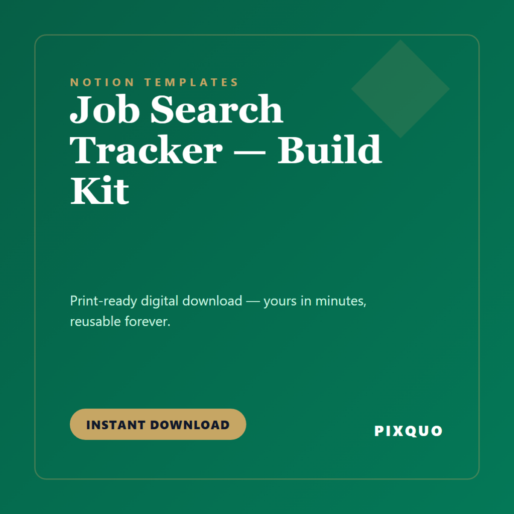 Job Search Tracker — Build Kit — printable digital download