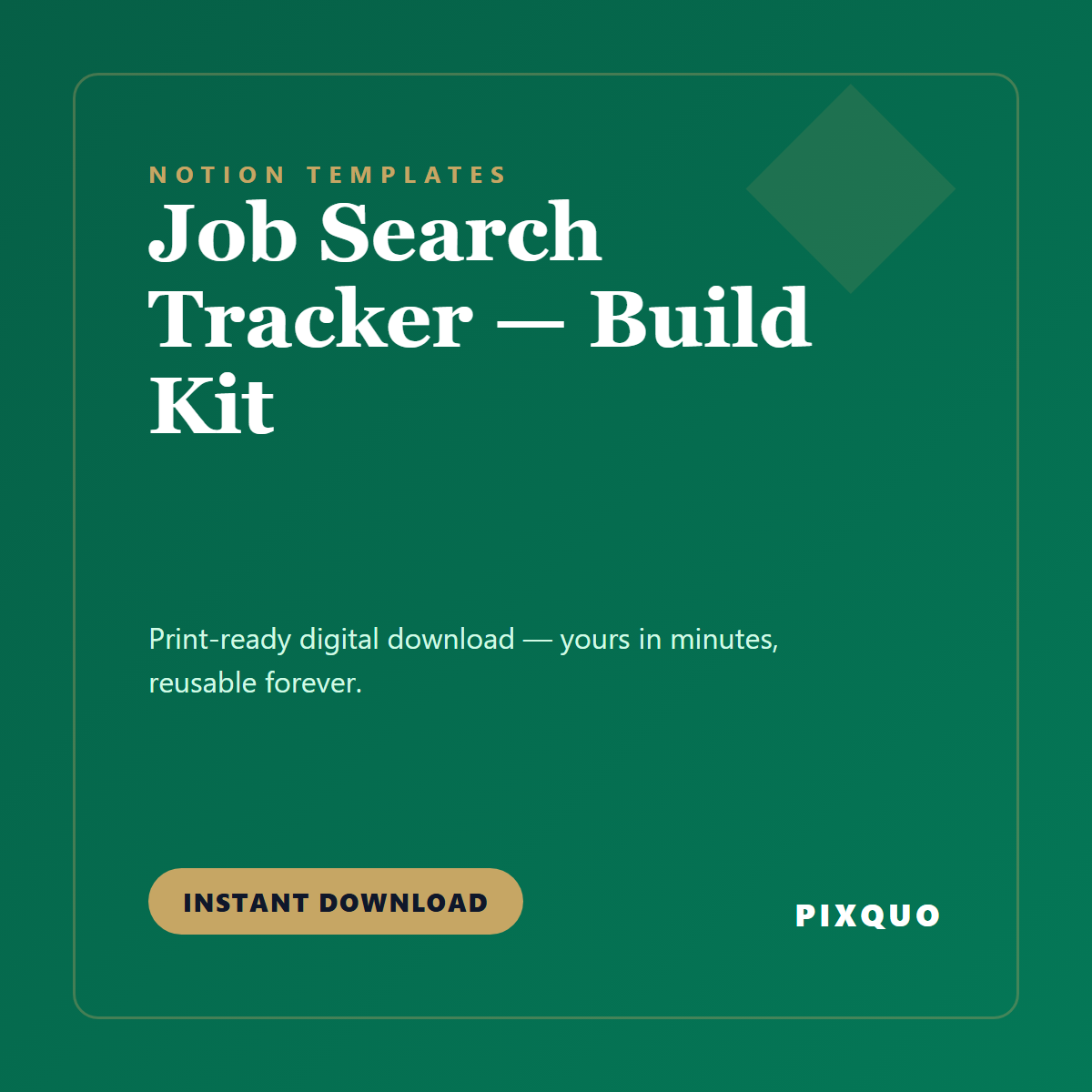 Job Search Tracker — Build Kit — printable digital download