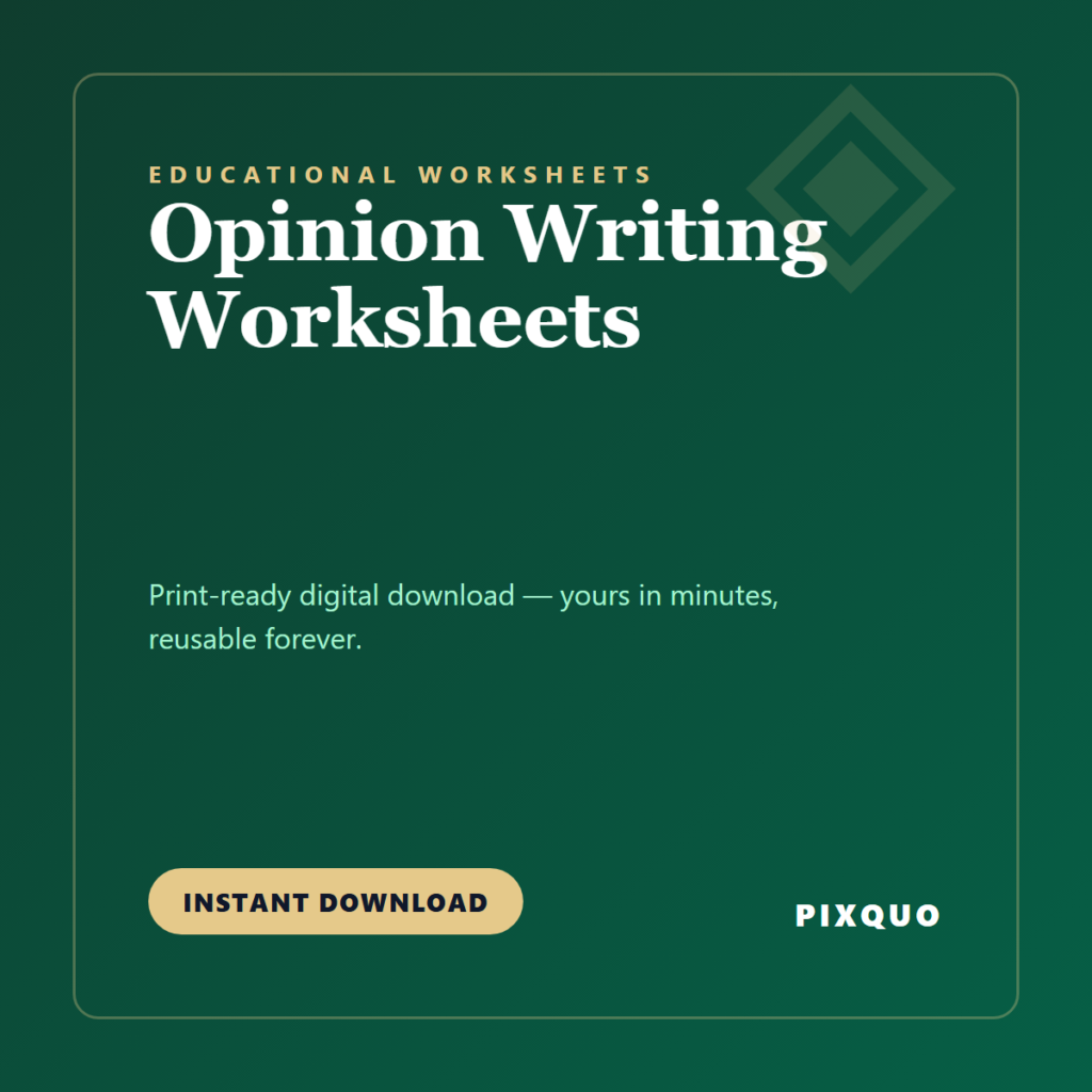 Opinion Writing Worksheets — printable digital download
