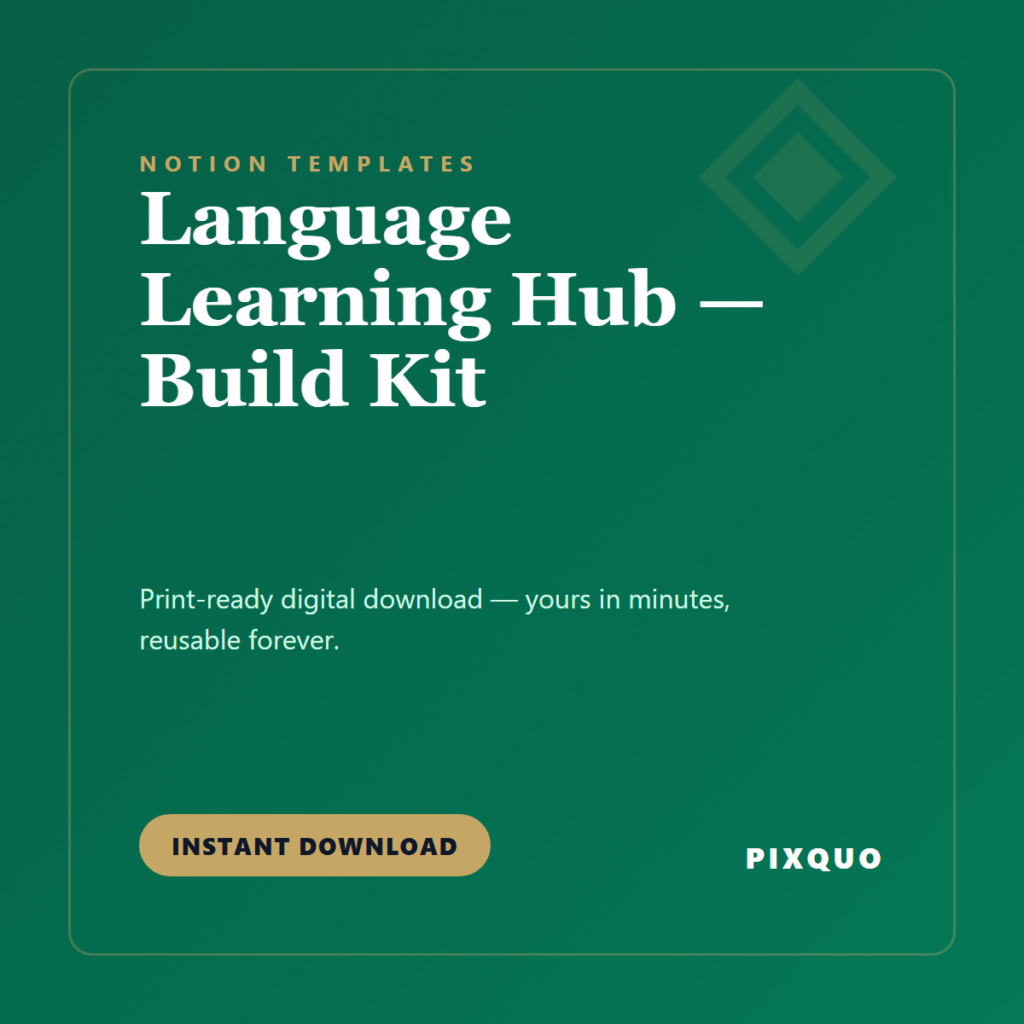 Language Learning Hub — Build Kit — printable digital download