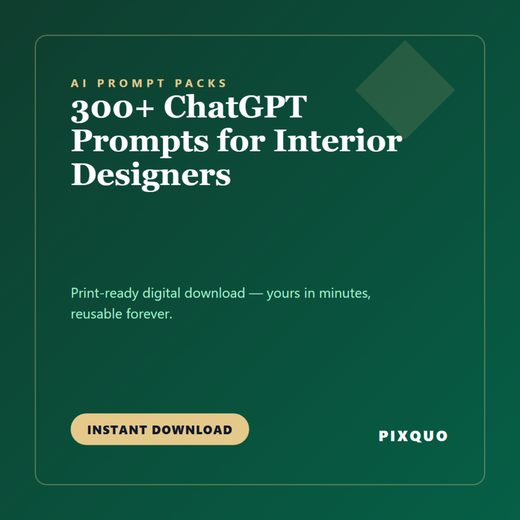 300+ ChatGPT Prompts for Interior Designers — printable digital download
