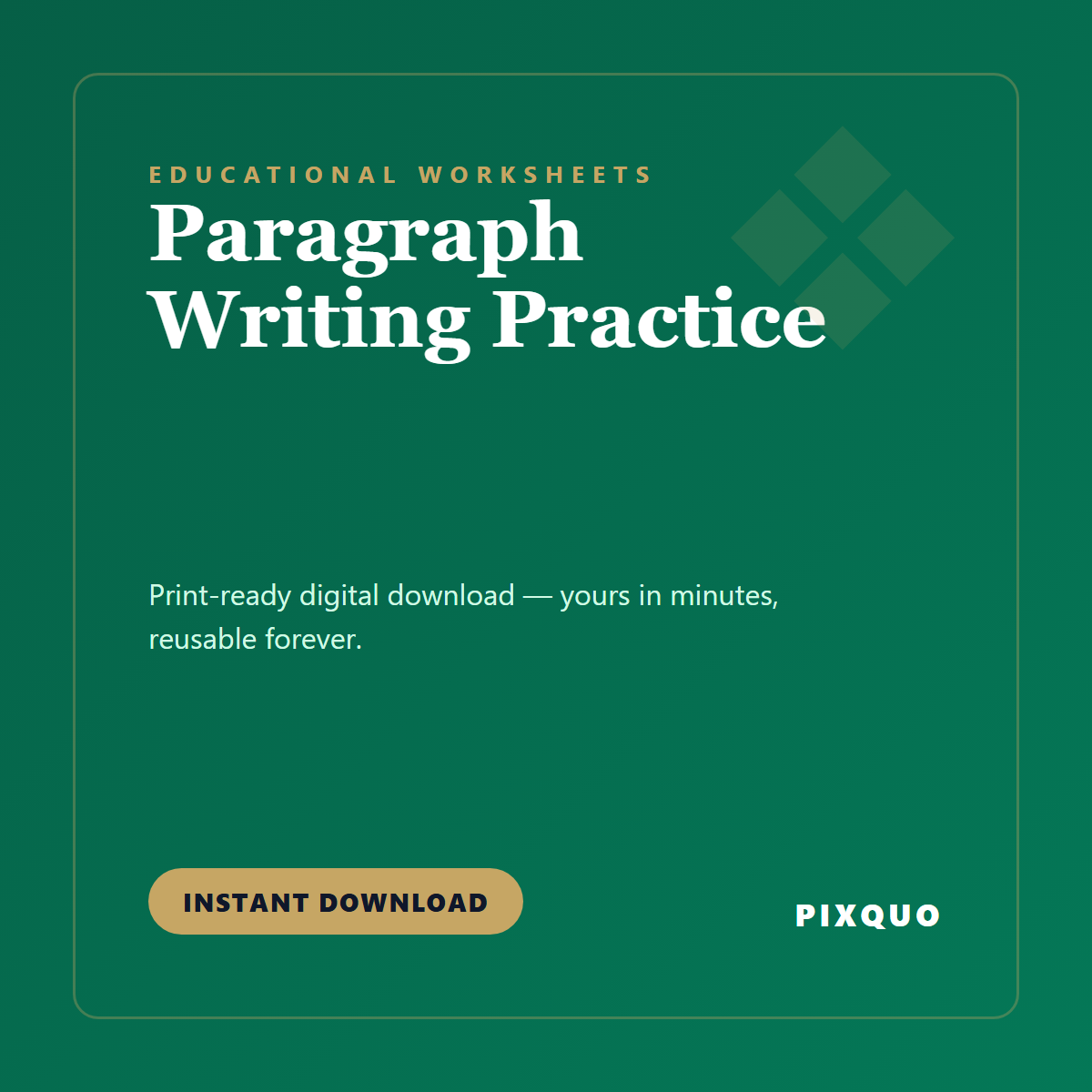 Paragraph Writing Practice — printable digital download