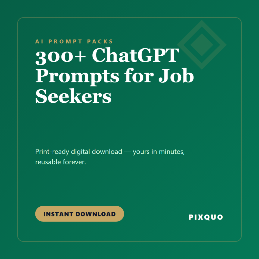 300+ ChatGPT Prompts for Job Seekers — printable digital download