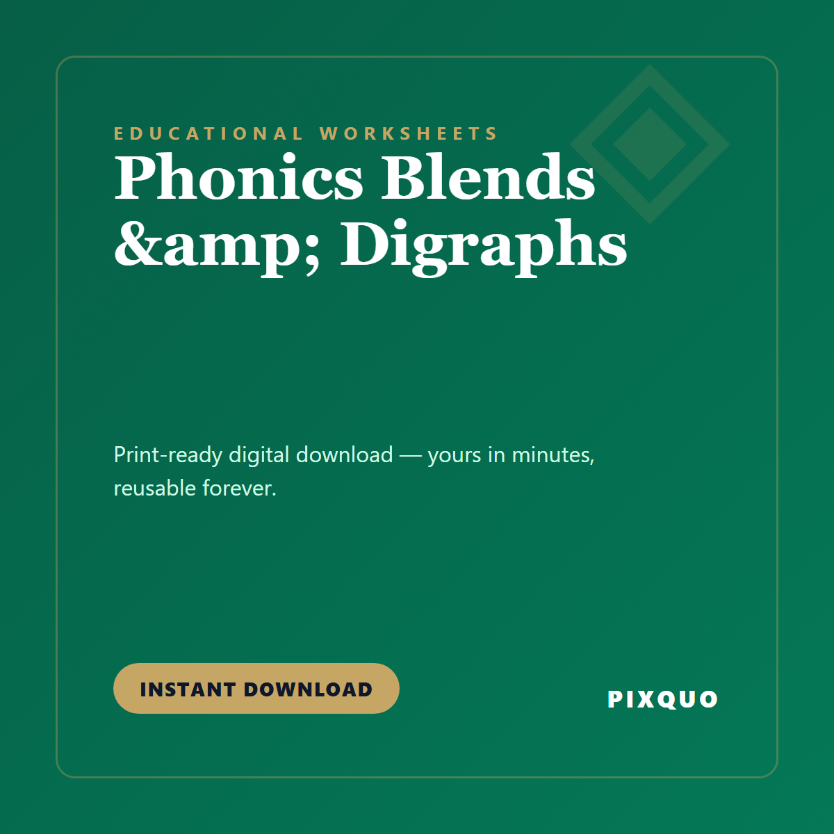 Phonics Blends & Digraphs — printable digital download