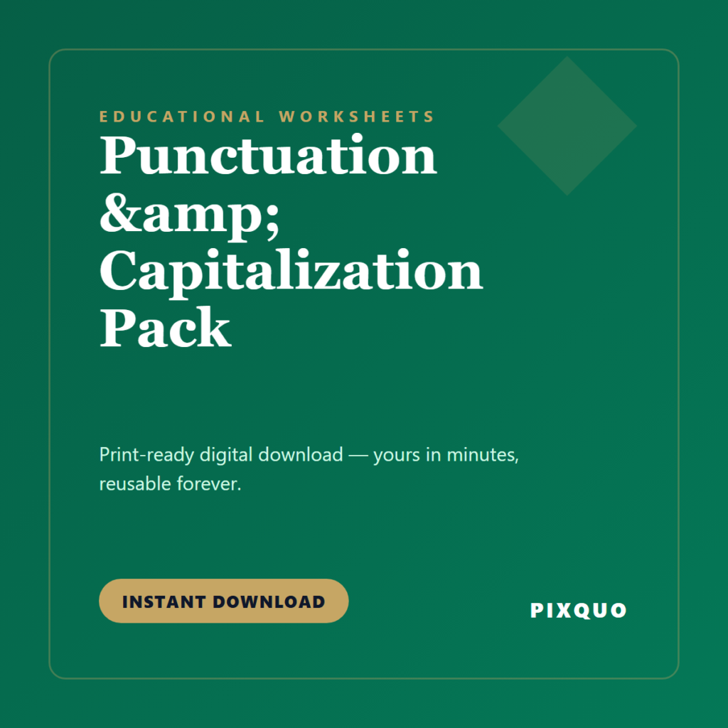 Punctuation & Capitalization Pack — printable digital download
