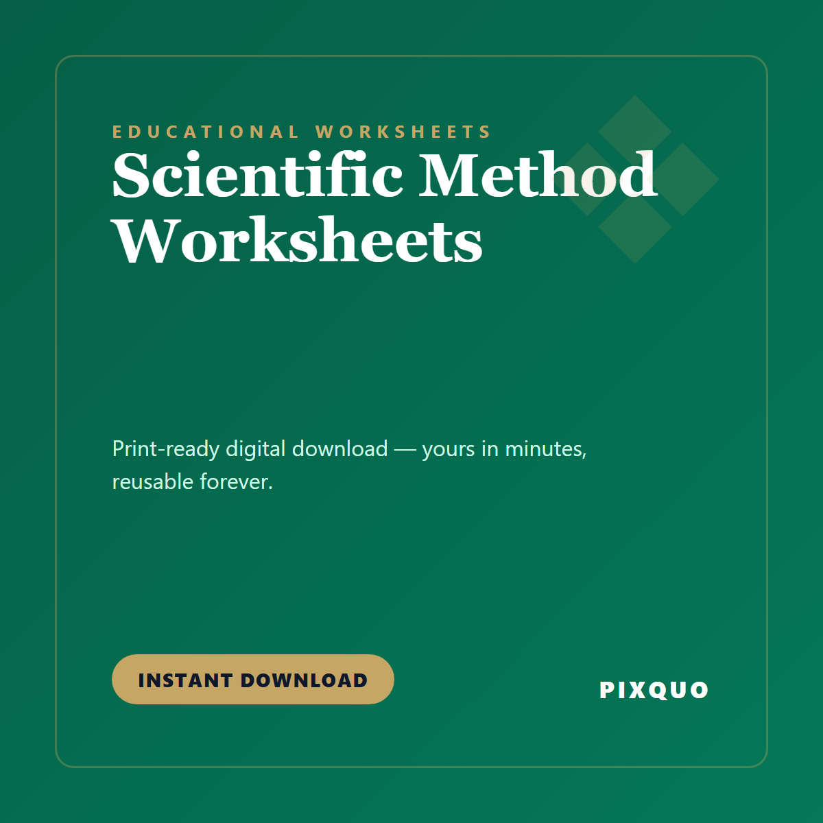 Scientific Method Worksheets — printable digital download