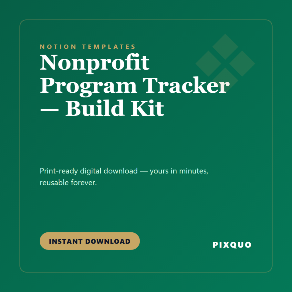 Nonprofit Program Tracker — Build Kit — printable digital download
