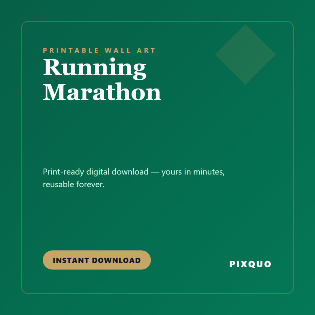 Running Marathon — printable digital download