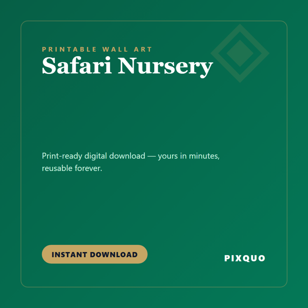 Safari Nursery — printable digital download