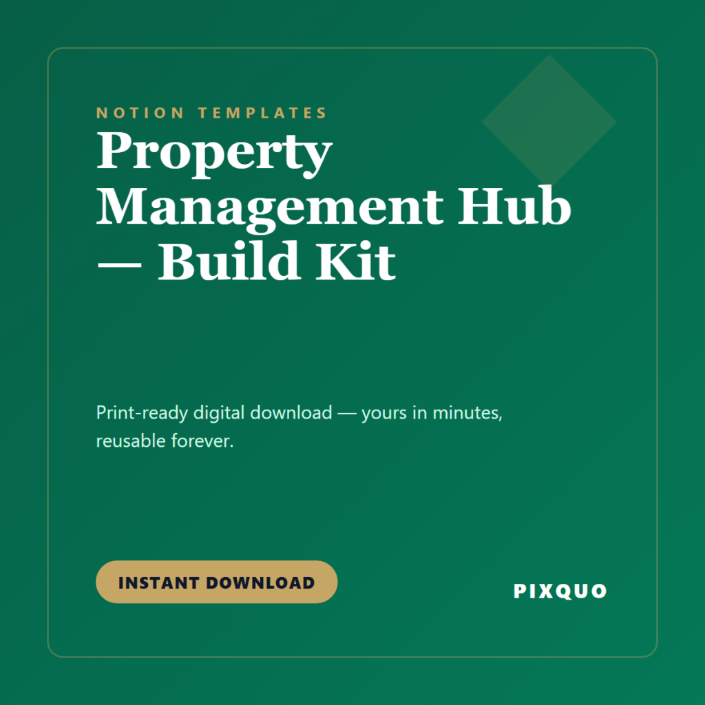 Property Management Hub — Build Kit — printable digital download