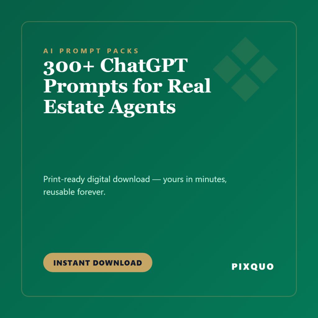 300+ ChatGPT Prompts for Real Estate Agents — printable digital download
