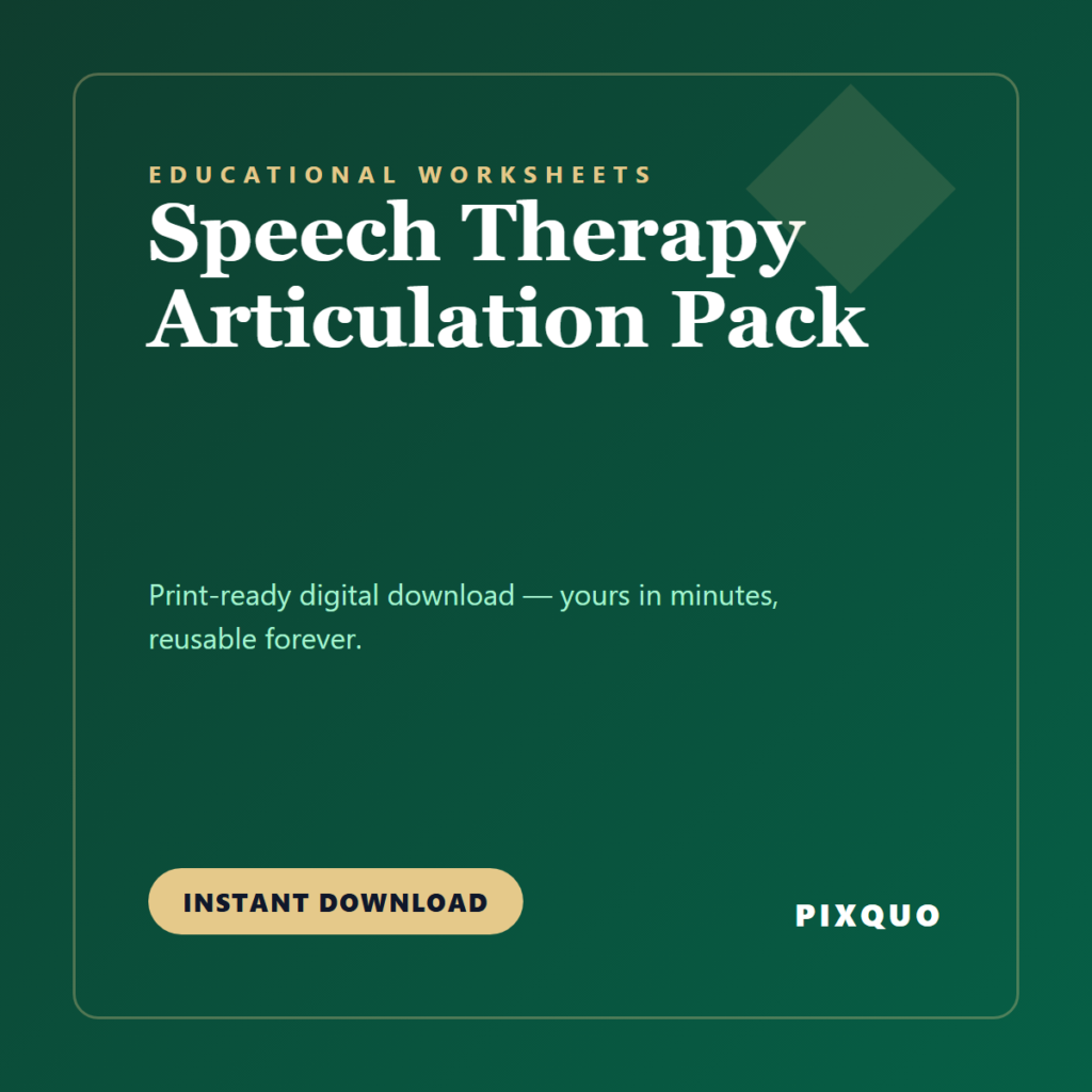 Speech Therapy Articulation Pack — printable digital download