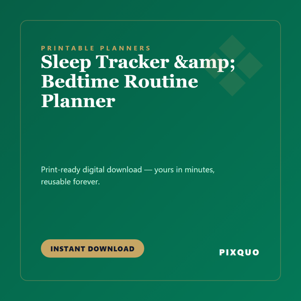 Sleep Tracker & Bedtime Routine Planner — printable digital download