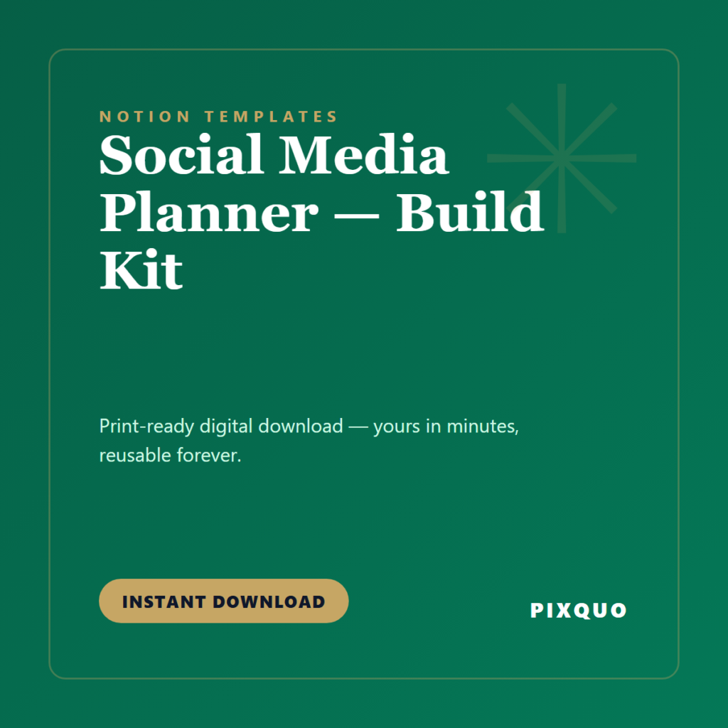 Social Media Planner — Build Kit — printable digital download