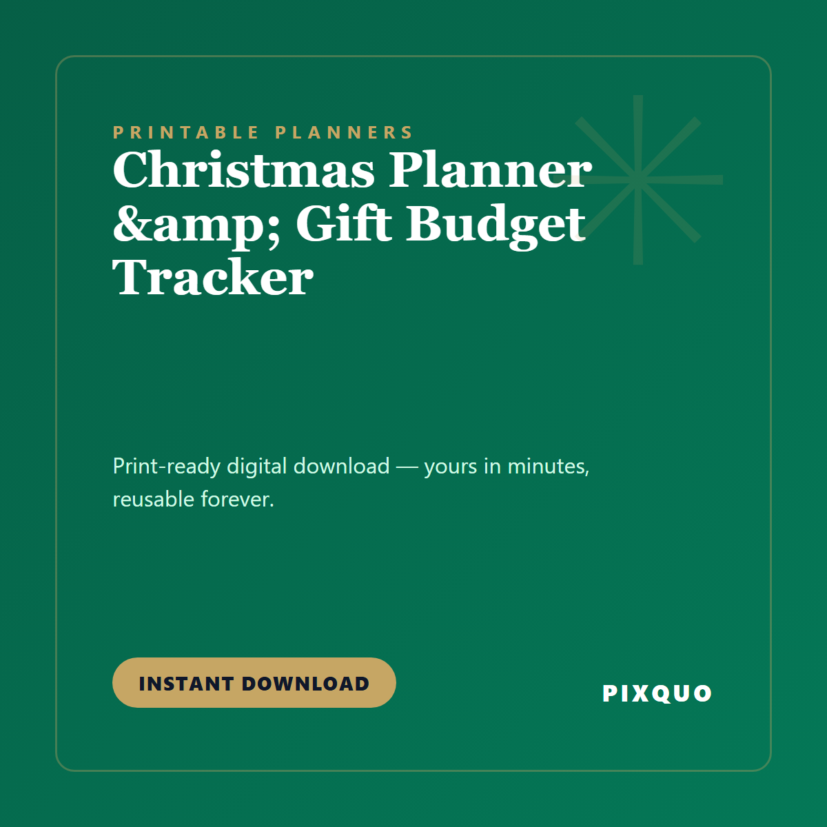 Christmas Planner & Gift Budget Tracker — printable digital download